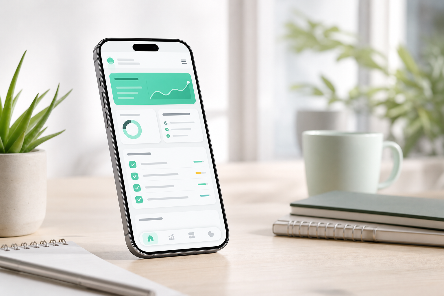 Lichte visualisatie van een mobiele app