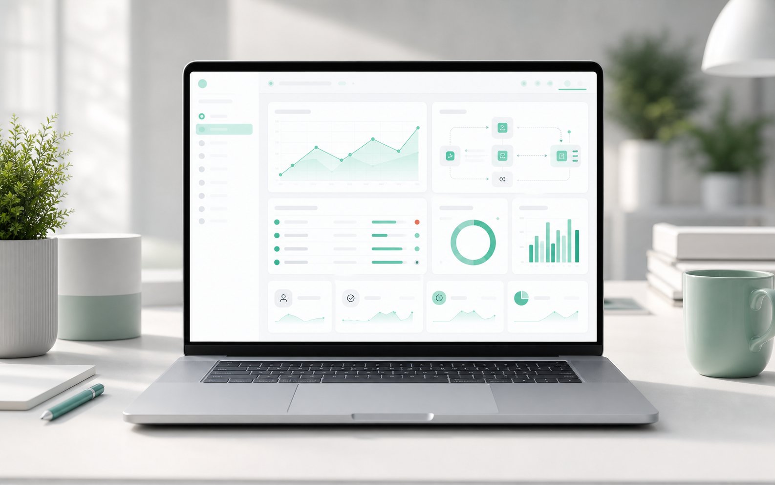 Lichte visualisatie van een moderne app-interface